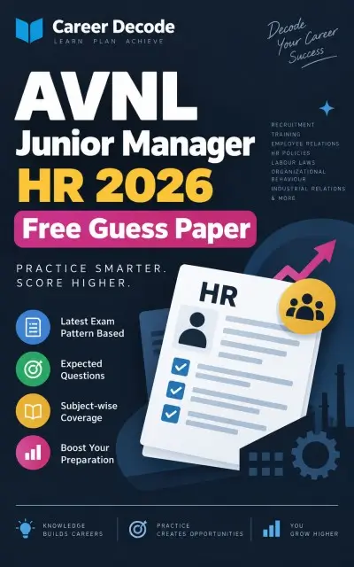 AVNL Junior Manager HR 2026 Free Guess Paper