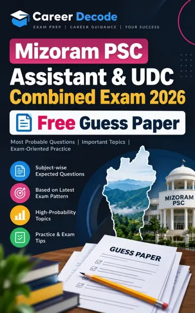 Mizoram PSC Assistant & UDC Combined Exam 2026 Free Guess Paper