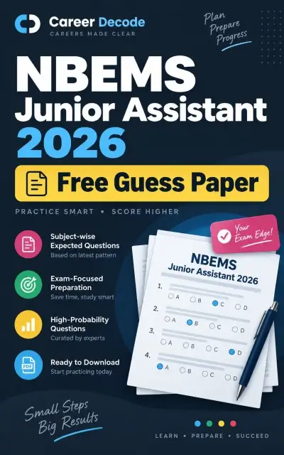 NBEMS Junior Assistant 2026 Free Guess Paper