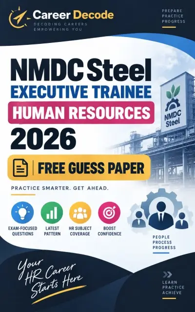 NMDC Steel Executive Trainee Human Resources 2026 Free Guess Paper